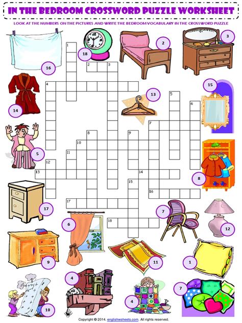 Using needle as shuttle 16. In the Bedroom Esl Vocabulary Criss Cross Crossword Puzzle ...