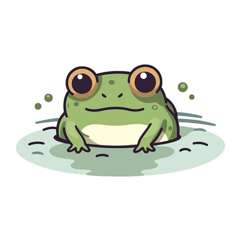 Premium Vector Frog In Water Cute Cartoon Character Vector Illustration