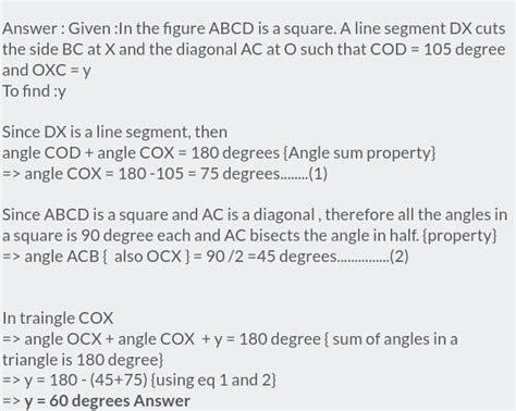 In The Adjoining Figure ABCD Is A Square A Line Segment CX Cuts AB At