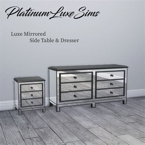 Luxe Mirrored Side Table And Dresser Tumblr Sims 4 Sims 4 Cc Furniture