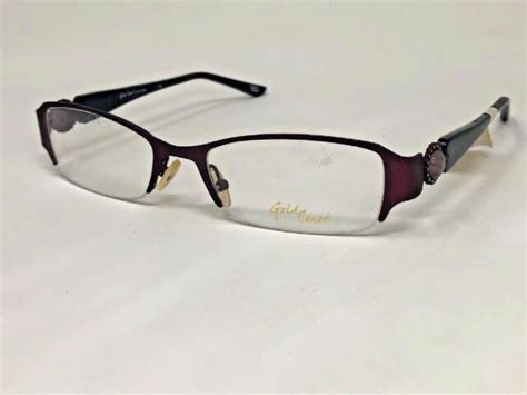 gold coast europa gc 107 eyeglasses frame half rimless 52 18 135 purple sr48 ebay