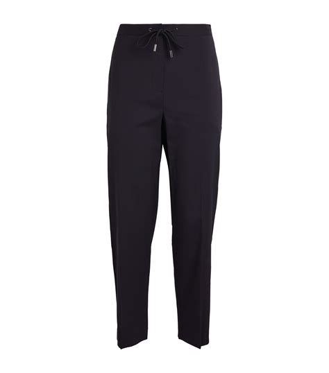 Theory Navy Wool Cropped Trousers Harrods Uk