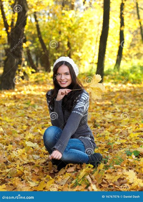 Beauty During Autumn Stock Photo Image Of October Hair 16767076