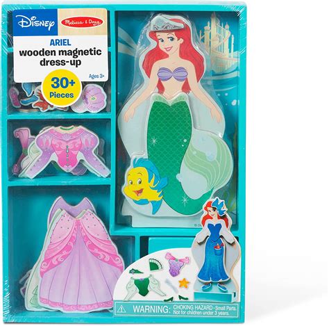 Melissa And Doug Disney Ariel Magnetic Dress Up Wooden Doll
