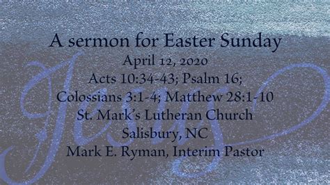 A Sermon For Easter Sunday Youtube