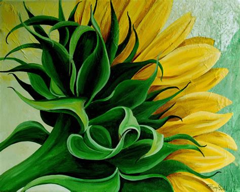 Sunflower Close Up Tiffany Budd Fine Artist National Acrylic