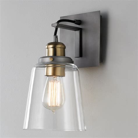 Vice Modern Glass Shade Metal Wall Sconce Shades Of Light