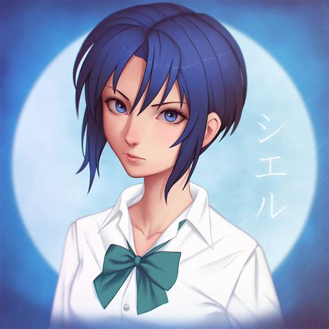 Light Blue Short Hair Anime Girl