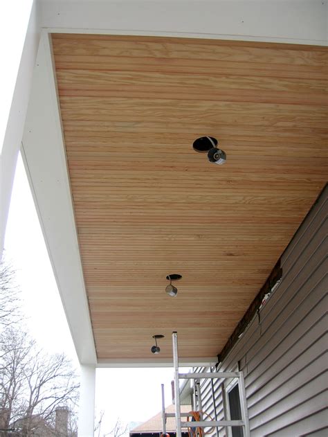 Stained Pine Beadboard Ceiling Shelly Lighting