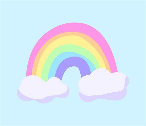 Rainbow Clipart Rainbows Pastel Digital Clip Art Illu