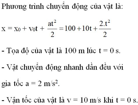 Phương Trình Chuyển động Của Một Vật Trên Một đường Thẳng Có Dạng