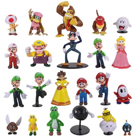 22pcs Super Mario Bros 3 6cm Action Figure Doll Playset Figurine Kids