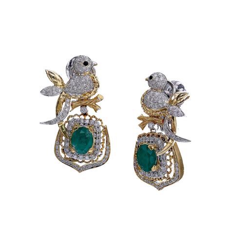 Before buying diamond earrings, first determine if the person you are buying them for likes white gold, yellow gold, or rose gold. Gold with diamond Dove Bird Stud Earrings - Buy Gold with ...