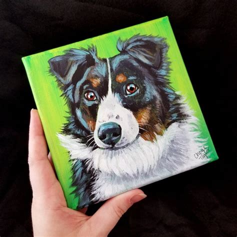 Acrylic Dog Painting Etsy