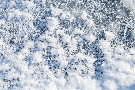 Surface Hoar Ice Crystals Formed On Rockface In Winter Stock Image