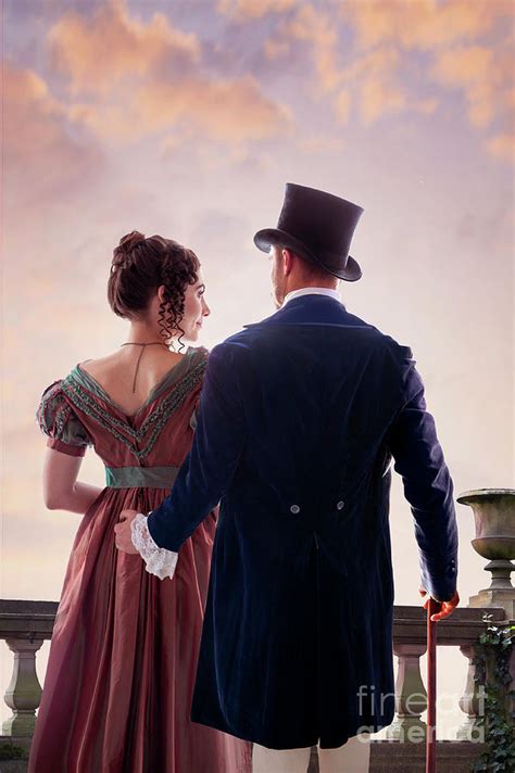 Regency Couple Seen From Behind At Sunset Photograph By Lee Avison Pixels