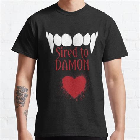 Vampire Diaries T Shirts Printed Im Sired To Damon Classic T Shirts