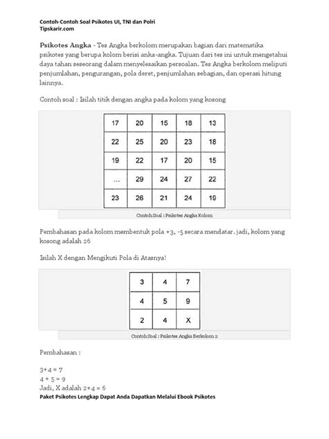 Maybe you would like to learn more about one of these? Soal Psikotes Tni Polri Pdf - passgenius