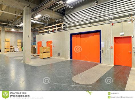 Equipment And Interior Of A Modern Industrial Hall Of A Company Stock