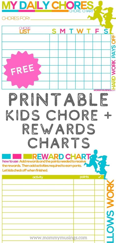 Free Printable Kids Chore And Rewards Chart