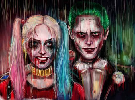 Harley Quinn Joker Painting Artwork 4k 5k Hd Artist 4k Wallpapers
