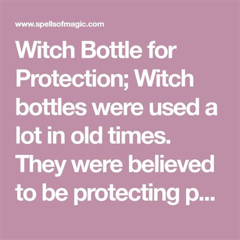 Witch Bottle For Protection Free Magic Spell Witch Bottles Bad Spirits Free Magic Spells