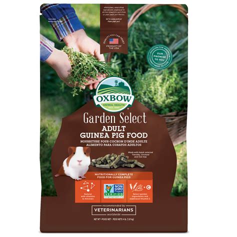 Oxbow animal health provides small pet care and supplies, with all of our innovative pet products formulated with quality ingredients and designed with the animals in mind. Oxbow Garden Select Fortified Food for Guinea Pigs, 4 lbs ...