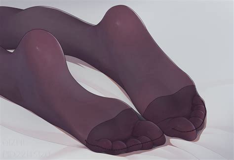 Feet Qizhu Foot Sole Pantyhose Foot Fetishism Anime Toes Closeup