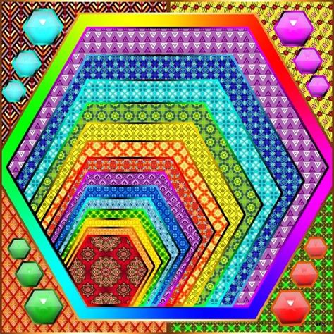 An Image Of A Multicolored Pattern With Lots Of Different Shapes And