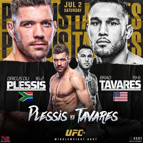 Dricus Du Plessis Will Face Brad Tavares At UFC On July