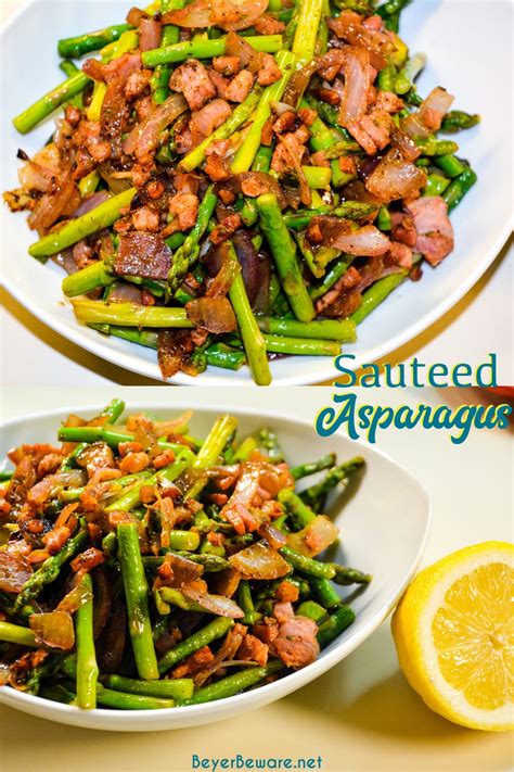 Asparagus is a sure and delicious sign that spring is here. Sauteed Asparagus with Bacon and Onions - Beyer Beware