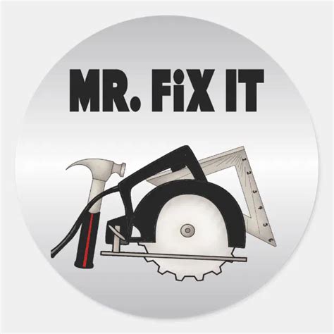 Mr Fix It Classic Round Sticker Zazzle