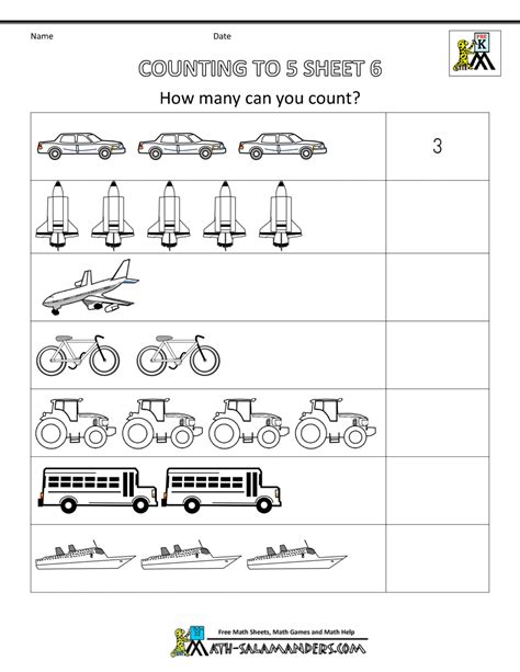 Counting To 5 Worksheets A Fun And Engaging Way To Teach Numbers