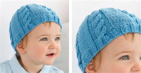 Cabled Baby Knit Hat Free Knitting Pattern