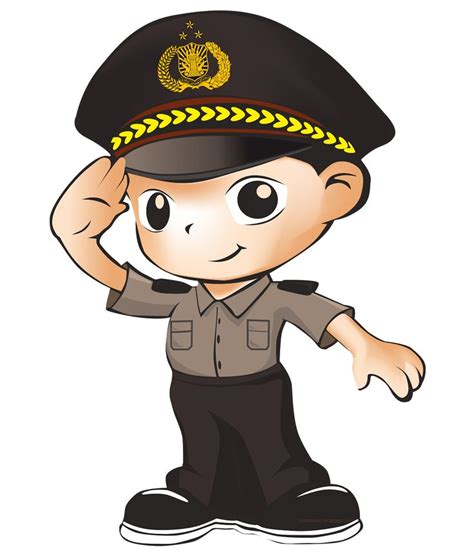 LOGO MASKOT PROMOTER POLRI Ilustrasi Karakter Logo Polisi Kartun