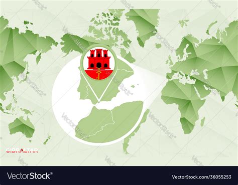 America Centric World Map With Magnified Vector Image
