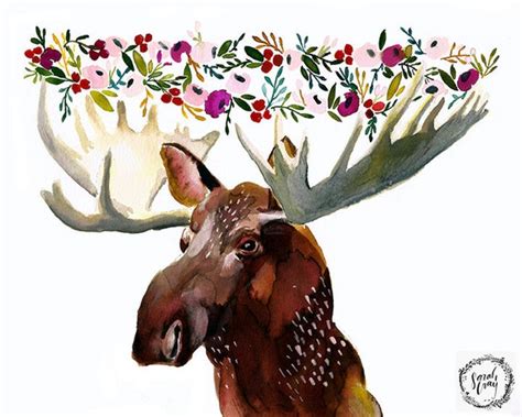 Moose Illustration Etsy