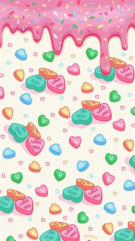 Pink Candy Hearts Valentines Wallpaper Iphone Valentines Day