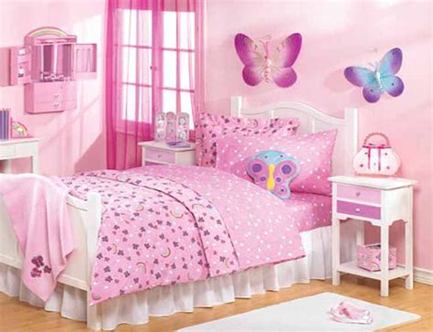 Bedroom Decorating Ideas For Girls With Pink Single Beds And Pink Wall
