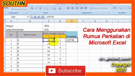 Cara Menggunakan Rumus Perkalian Di Microsoft Excel Youtube