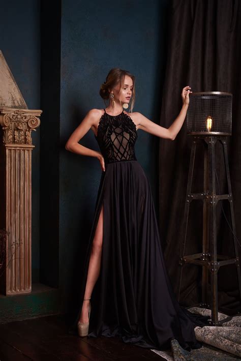 Черное вечернее платье в пол Lanesta Arno Купить вечернее платье в