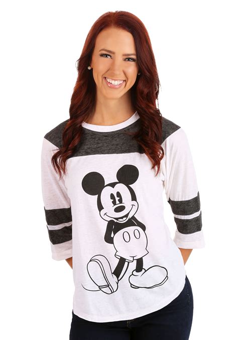 Womens Mickey Mouse 34 Sleeve Varsity Shirt