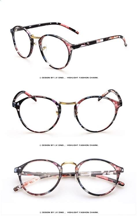 Pink Floral Prescription Glasses Frame Black Floral Eyewear For Women Women Spectacles Frame Fo
