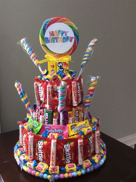 Candy Bar Cake Candy Cakes Candy Party Candy Birthday Cakes Diy