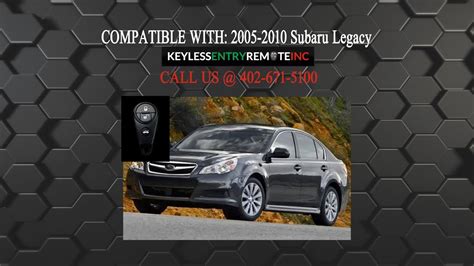 How to start a keyless entry car when the battery in the key fob dies. How To Replace Subaru Legacy Key Fob Battery 2005 2006 ...
