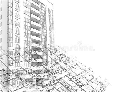 Background Architectural Sketch Drawing Stock Illustration