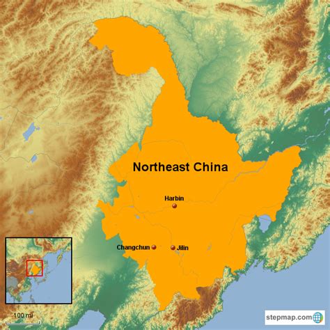 Stepmap Northeast China Landkarte Für China