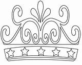 Crown Coloring Princess Simple Birthday King Printable Crowns Template sketch template