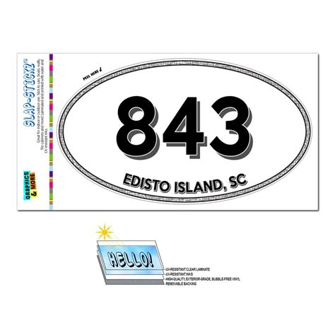 843 Edisto Island Sc South Carolina Oval Area Code Sticker