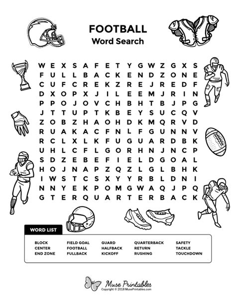 Printable Football Word Search Artofit